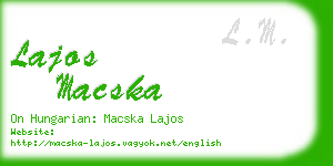 lajos macska business card